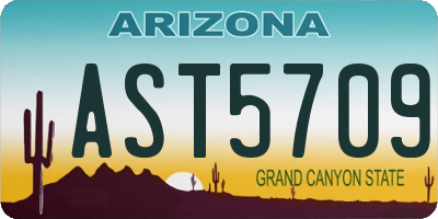 AZ license plate AST5709