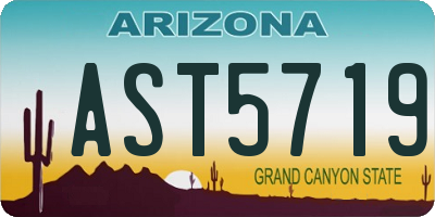 AZ license plate AST5719