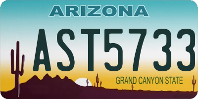AZ license plate AST5733