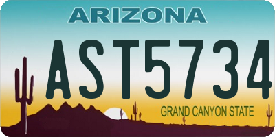 AZ license plate AST5734