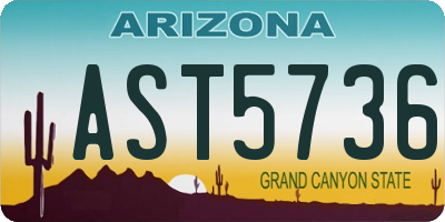 AZ license plate AST5736