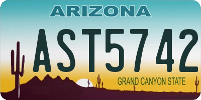AZ license plate AST5742