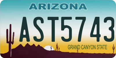 AZ license plate AST5743