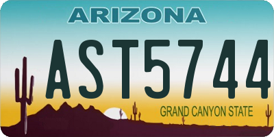 AZ license plate AST5744