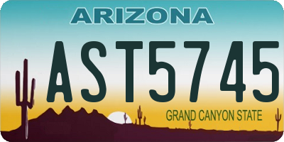 AZ license plate AST5745