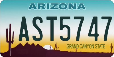 AZ license plate AST5747