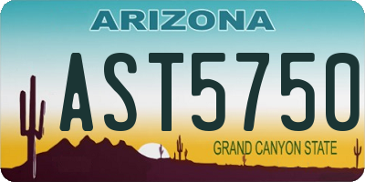 AZ license plate AST5750