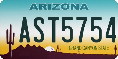 AZ license plate AST5754