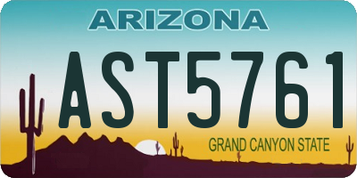 AZ license plate AST5761