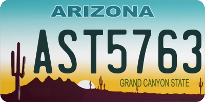AZ license plate AST5763
