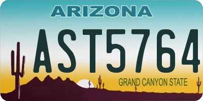 AZ license plate AST5764