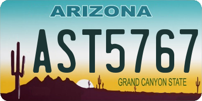 AZ license plate AST5767