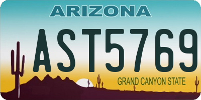 AZ license plate AST5769