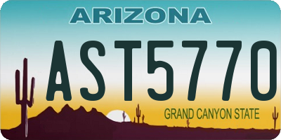 AZ license plate AST5770