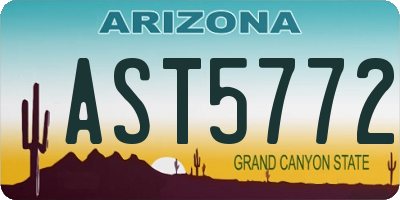 AZ license plate AST5772