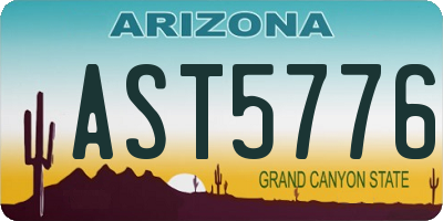 AZ license plate AST5776