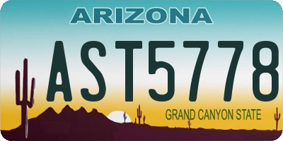 AZ license plate AST5778