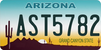 AZ license plate AST5782