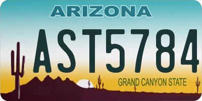 AZ license plate AST5784