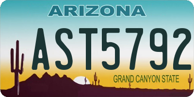 AZ license plate AST5792