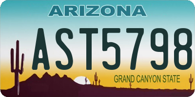 AZ license plate AST5798