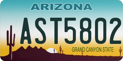 AZ license plate AST5802