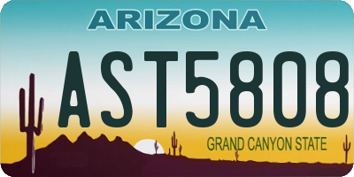 AZ license plate AST5808