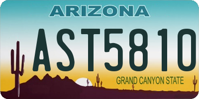 AZ license plate AST5810