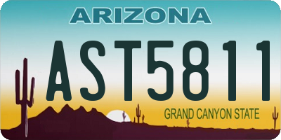 AZ license plate AST5811
