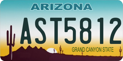AZ license plate AST5812