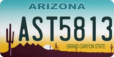 AZ license plate AST5813