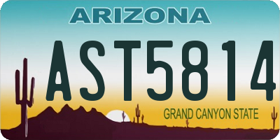 AZ license plate AST5814