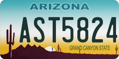 AZ license plate AST5824