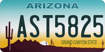 AZ license plate AST5825