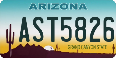 AZ license plate AST5826