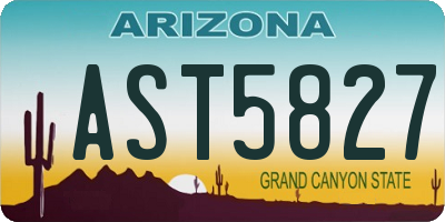 AZ license plate AST5827