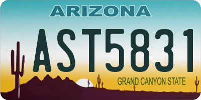 AZ license plate AST5831