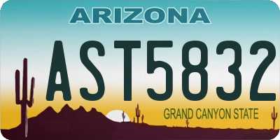 AZ license plate AST5832