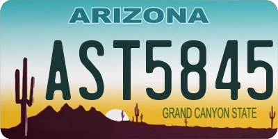 AZ license plate AST5845
