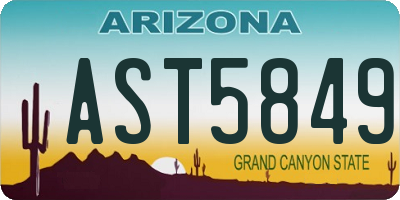 AZ license plate AST5849