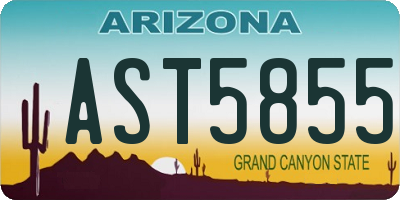 AZ license plate AST5855