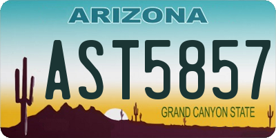 AZ license plate AST5857