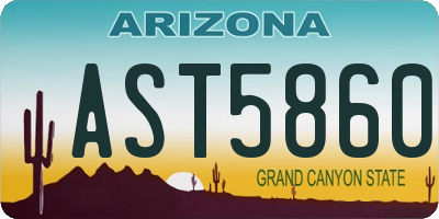 AZ license plate AST5860