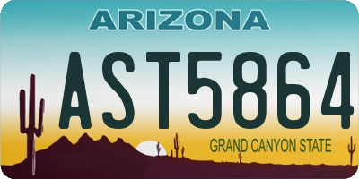 AZ license plate AST5864