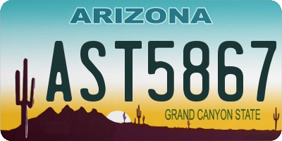 AZ license plate AST5867