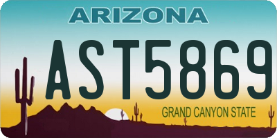 AZ license plate AST5869