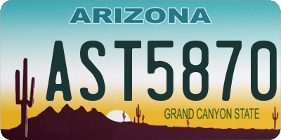 AZ license plate AST5870