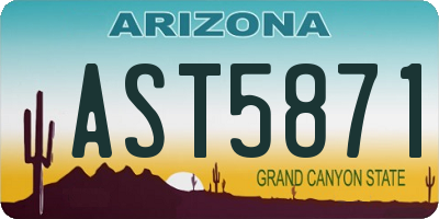 AZ license plate AST5871