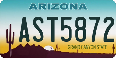 AZ license plate AST5872
