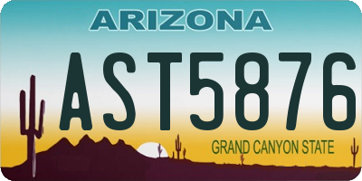 AZ license plate AST5876